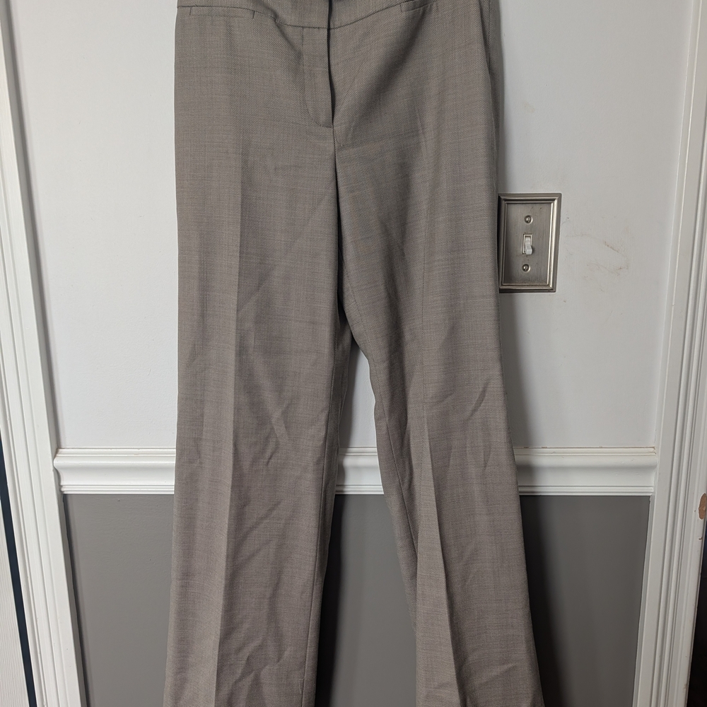 Ann Taylor Straight Leg Dress Trousers in Light Gray